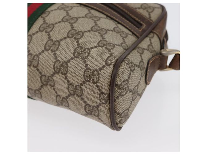 Borsa Sherry Line GG Supreme Web di GUCCI in PVC beige e oro 001 3654 5 Auth 172680 D'oro - vista 11