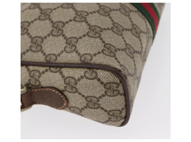Borsa Sherry Line GG Supreme Web di GUCCI in PVC beige e oro 001 3654 5 Auth 172680 D'oro - vista 12