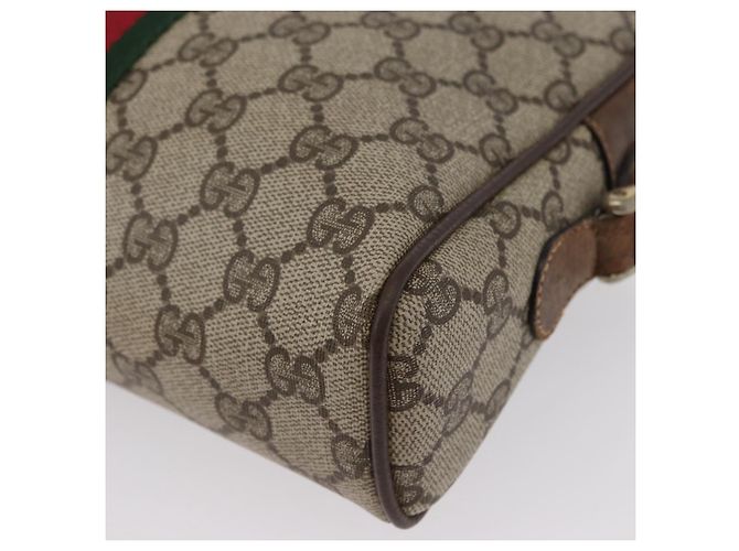 Borsa Sherry Line GG Supreme Web di GUCCI in PVC beige e oro 001 3654 5 Auth 172680 D'oro - vista 13