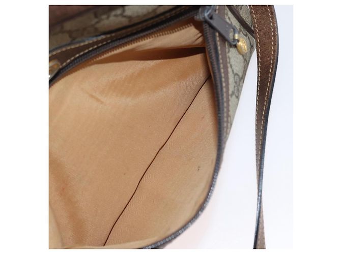 Borsa Sherry Line GG Supreme Web di GUCCI in PVC beige e oro 001 3654 5 Auth 172680 D'oro - vista 20
