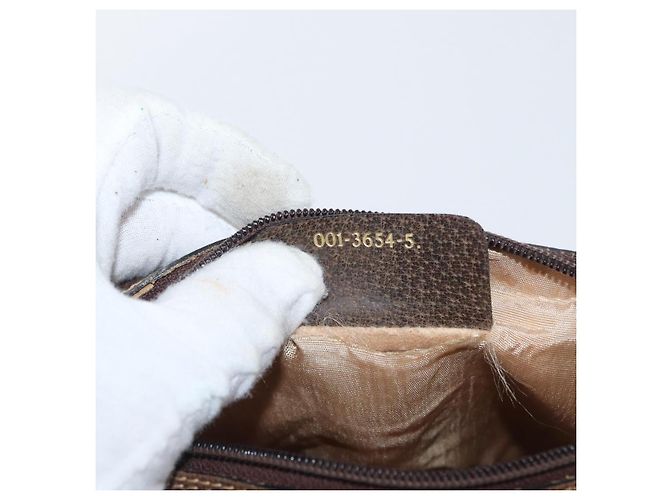 Borsa Sherry Line GG Supreme Web di GUCCI in PVC beige e oro 001 3654 5 Auth 172680 D'oro - vista 21