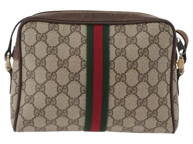 Borsa Sherry Line GG Supreme Web di GUCCI in PVC beige e oro 001 3654 5 Auth 172680 D'oro - vista 3