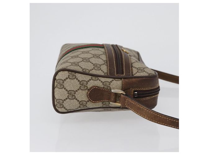 Borsa Sherry Line GG Supreme Web di GUCCI in PVC beige e oro 001 3654 5 Auth 172680 D'oro - vista 4