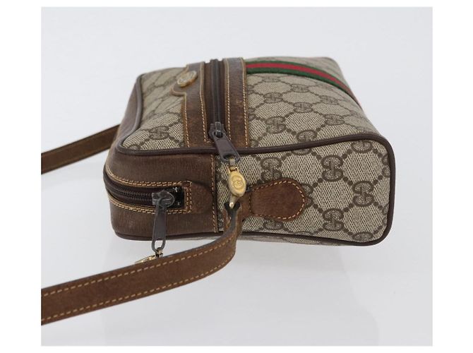 Borsa Sherry Line GG Supreme Web di GUCCI in PVC beige e oro 001 3654 5 Auth 172680 D'oro - vista 5