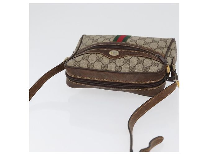 Borsa Sherry Line GG Supreme Web di GUCCI in PVC beige e oro 001 3654 5 Auth 172680 D'oro - vista 6