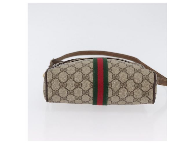 Borsa Sherry Line GG Supreme Web di GUCCI in PVC beige e oro 001 3654 5 Auth 172680 D'oro - vista 9
