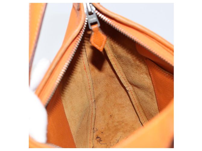 Hermès HERMES Trim 31 Borsa a Spalla in Pelle Arancione Argento Auth 168319V - vista 19