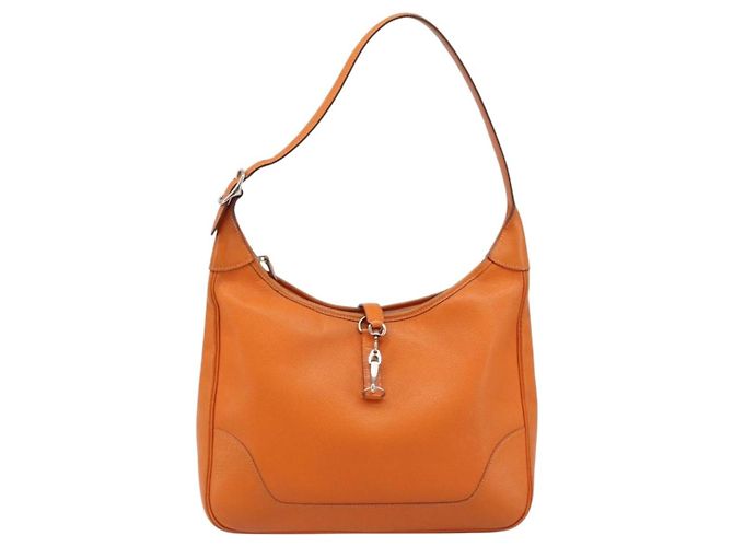 Hermès HERMES Trim 31 Borsa a Spalla in Pelle Arancione Argento Auth 168319V - vista 2