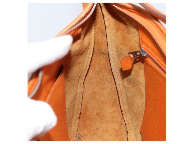 Hermès HERMES Trim 31 Borsa a Spalla in Pelle Arancione Argento Auth 168319V - vista 20