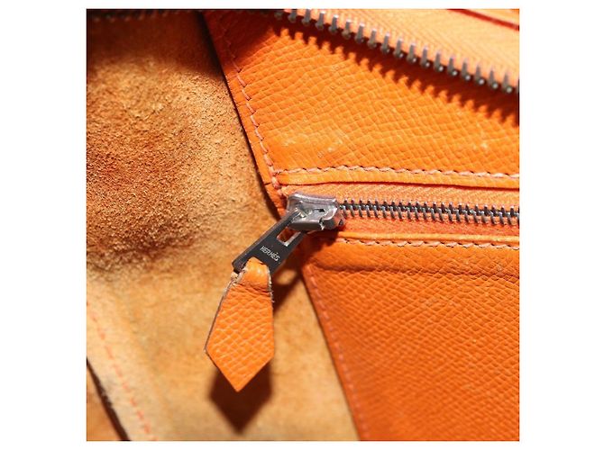 Hermès HERMES Trim 31 Borsa a Spalla in Pelle Arancione Argento Auth 168319V - vista 21