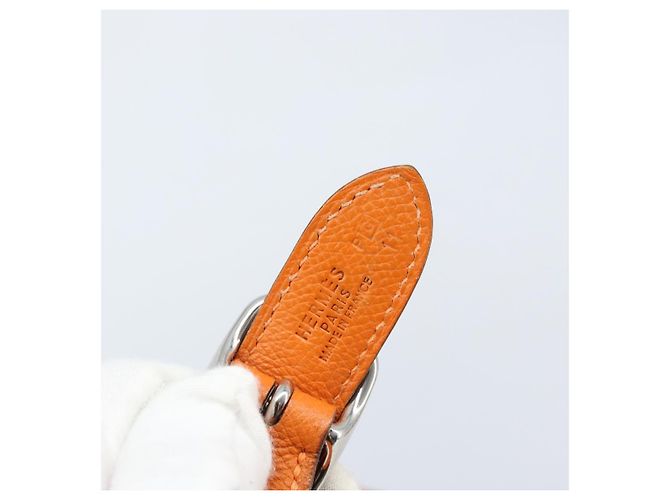 Hermès HERMES Trim 31 Borsa a Spalla in Pelle Arancione Argento Auth 168319V - vista 24