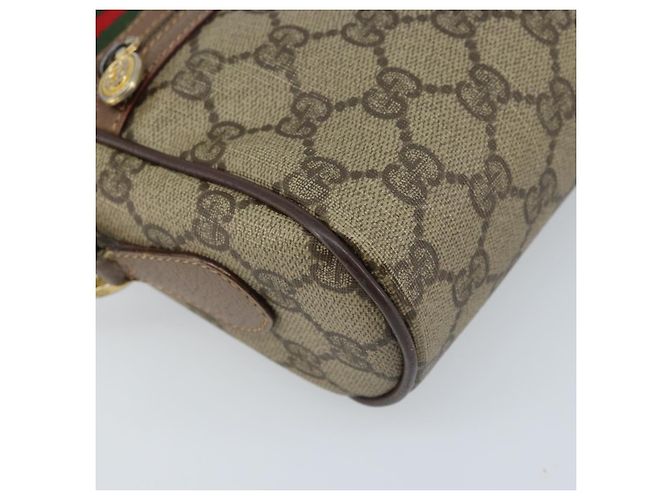 Borsa Sherry Line GG Supreme Web di GUCCI in PVC beige e oro 001 44 6655 Auth ARZ340 D'oro - vista 11