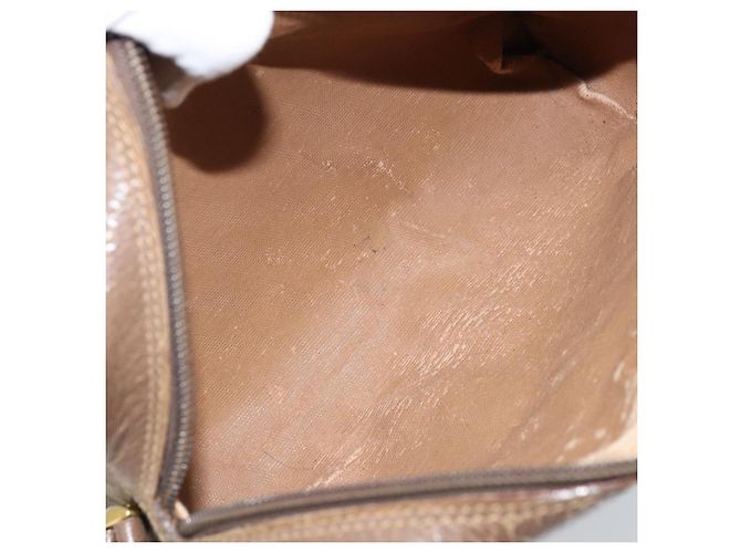 Borsa Sherry Line GG Supreme Web di GUCCI in PVC beige e oro 001 44 6655 Auth ARZ340 D'oro - vista 17