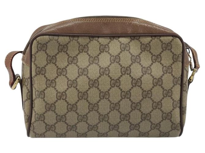 Borsa Sherry Line GG Supreme Web di GUCCI in PVC beige e oro 001 44 6655 Auth ARZ340 D'oro - vista 3