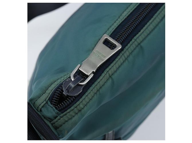 Borsa a Spalla PRADA in Nylon Blu Argento Auth ki6494 - vista 15