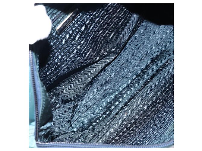 Borsa a Spalla PRADA in Nylon Blu Argento Auth ki6494 - vista 17
