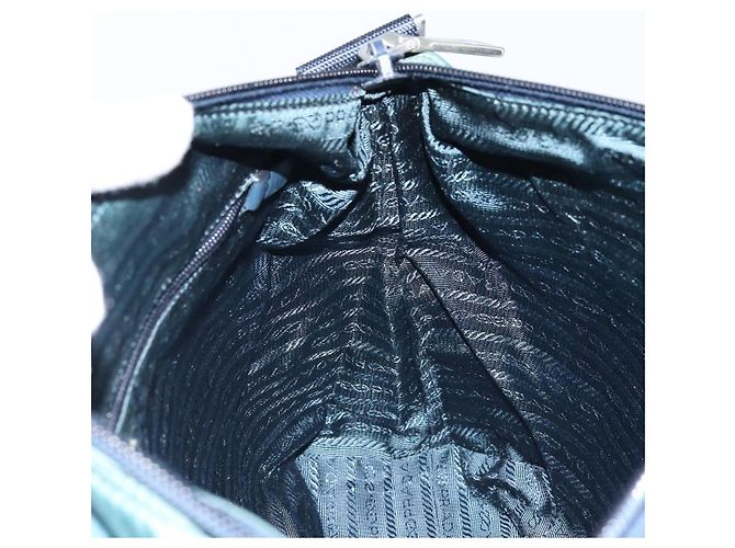 Borsa a Spalla PRADA in Nylon Blu Argento Auth ki6494 - vista 18
