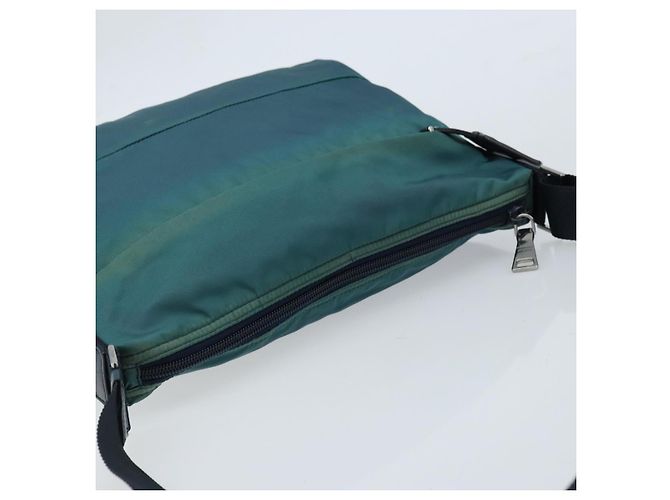 Borsa a Spalla PRADA in Nylon Blu Argento Auth ki6494 - vista 6