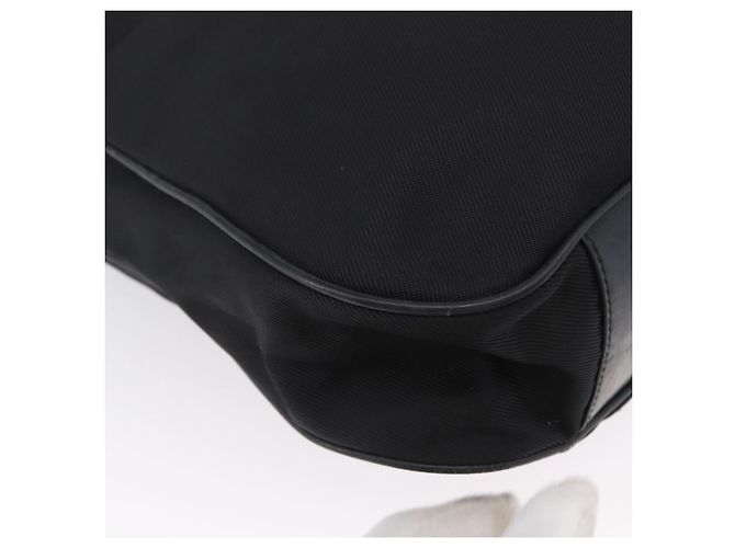Borsa a mano in nylon Gucci Bamboo 2 vie nera argento 001 1998 1577 Auth ep13375 Nero - vista 13