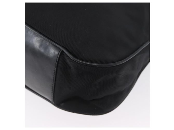 Borsa a mano in nylon Gucci Bamboo 2 vie nera argento 001 1998 1577 Auth ep13375 Nero - vista 14