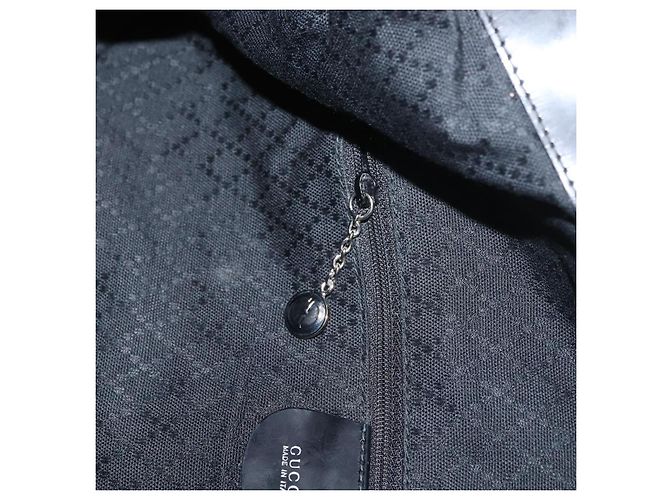 Borsa a mano in nylon Gucci Bamboo 2 vie nera argento 001 1998 1577 Auth ep13375 Nero - vista 21
