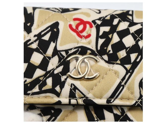 CHANEL Mini Matelassé 12 Sac à Épaule Chaîne Satin Beige Or CC Auth LNZ407M Doré - vue 14