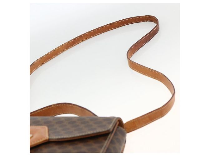 Céline Borsa a mano in tela Macadam CELINE in pelle PVC 2 in 1 marrone oro Auth ARZ225 - vista 10