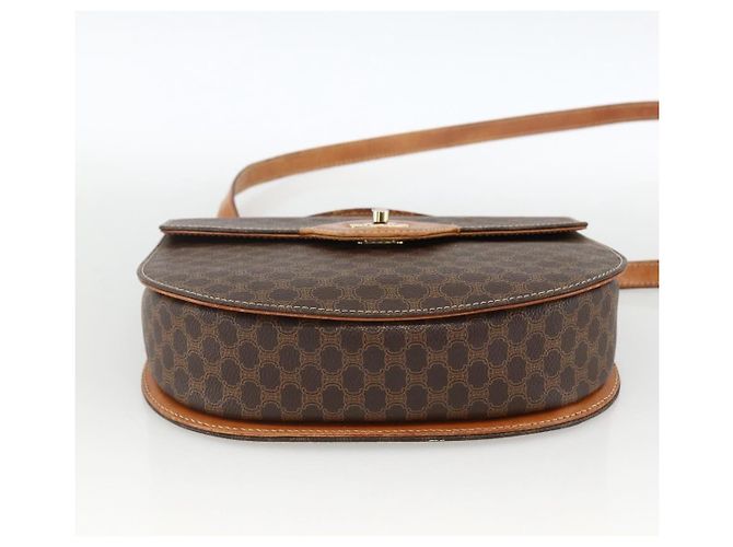 Céline Borsa a mano in tela Macadam CELINE in pelle PVC 2 in 1 marrone oro Auth ARZ225 - vista 11
