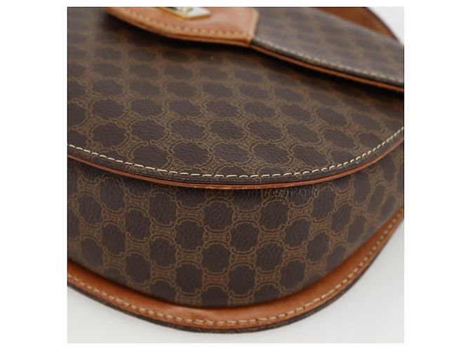Céline Borsa a mano in tela Macadam CELINE in pelle PVC 2 in 1 marrone oro Auth ARZ225 - vista 12