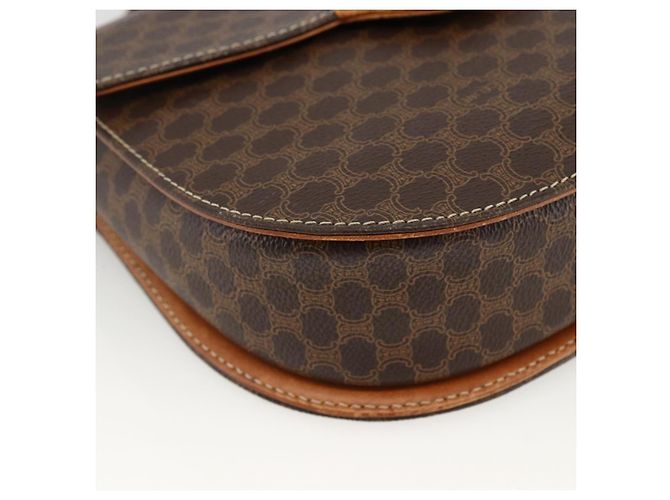 Céline Borsa a mano in tela Macadam CELINE in pelle PVC 2 in 1 marrone oro Auth ARZ225 - vista 13