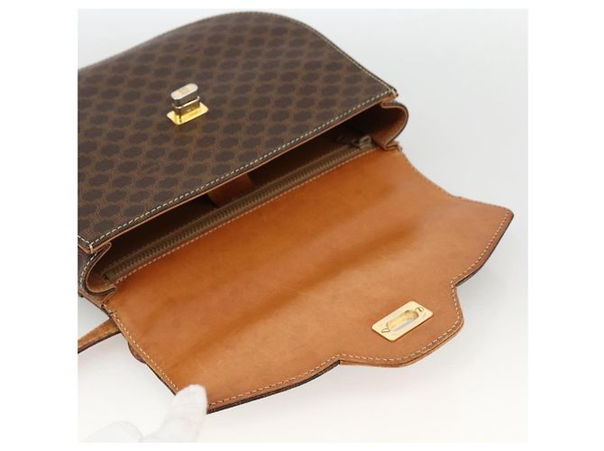 Céline Borsa a mano in tela Macadam CELINE in pelle PVC 2 in 1 marrone oro Auth ARZ225 - vista 18