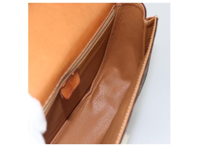 Céline Borsa a mano in tela Macadam CELINE in pelle PVC 2 in 1 marrone oro Auth ARZ225 - vista 21