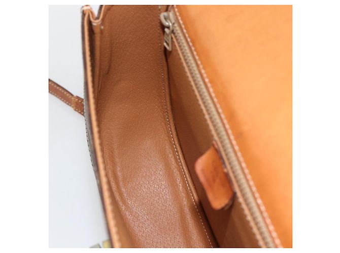 Céline Borsa a mano in tela Macadam CELINE in pelle PVC 2 in 1 marrone oro Auth ARZ225 - vista 22