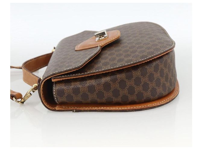 Céline Borsa a mano in tela Macadam CELINE in pelle PVC 2 in 1 marrone oro Auth ARZ225 - vista 4