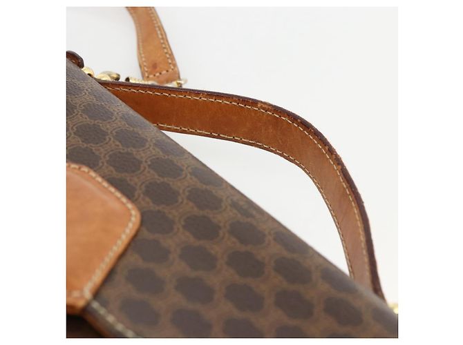 Céline Borsa a mano in tela Macadam CELINE in pelle PVC 2 in 1 marrone oro Auth ARZ225 - vista 8