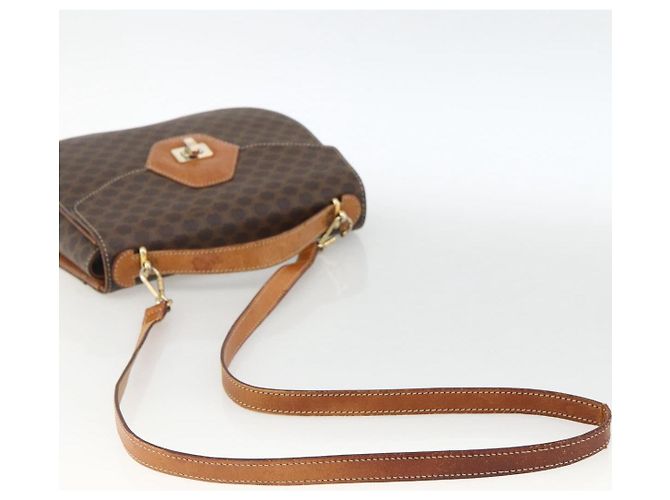 Céline Borsa a mano in tela Macadam CELINE in pelle PVC 2 in 1 marrone oro Auth ARZ225 - vista 9