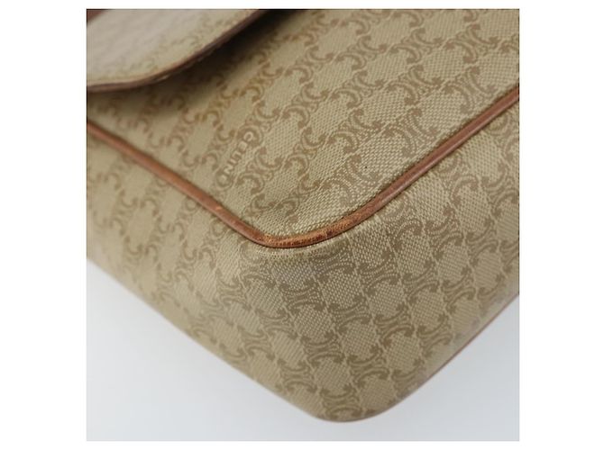 Céline Borsa a Spalla in Tela Macadam CELINE PVC Beige Oro Auth ARZ209 D'oro - vista 11