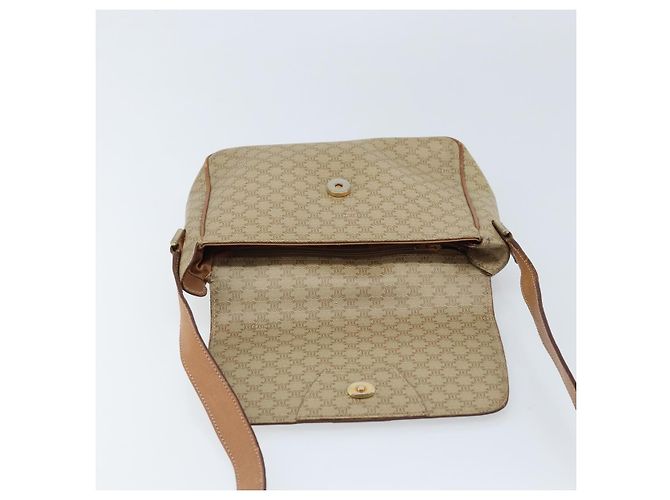 Céline Borsa a Spalla in Tela Macadam CELINE PVC Beige Oro Auth ARZ209 D'oro - vista 15