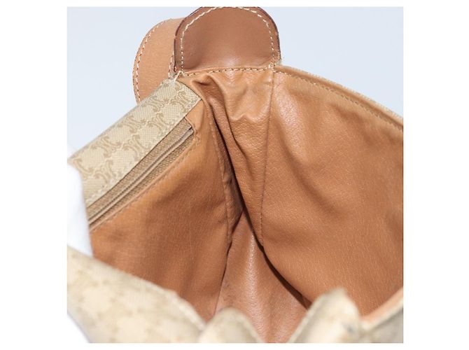 Céline Borsa a Spalla in Tela Macadam CELINE PVC Beige Oro Auth ARZ209 D'oro - vista 18