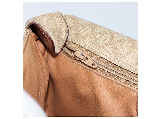 Céline Borsa a Spalla in Tela Macadam CELINE PVC Beige Oro Auth ARZ209 D'oro - vista 20
