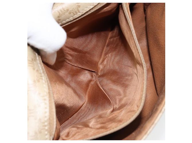 Céline Borsa a Spalla in Tela Macadam CELINE PVC Beige Oro Auth ARZ209 D'oro - vista 21