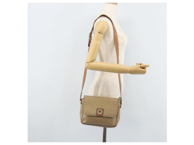 Céline Borsa a Spalla in Tela Macadam CELINE PVC Beige Oro Auth ARZ209 D'oro - vista 22