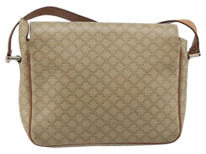 Céline Borsa a Spalla in Tela Macadam CELINE PVC Beige Oro Auth ARZ209 D'oro - vista 3
