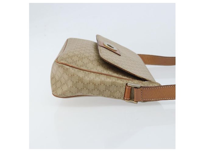 Céline Borsa a Spalla in Tela Macadam CELINE PVC Beige Oro Auth ARZ209 D'oro - vista 4