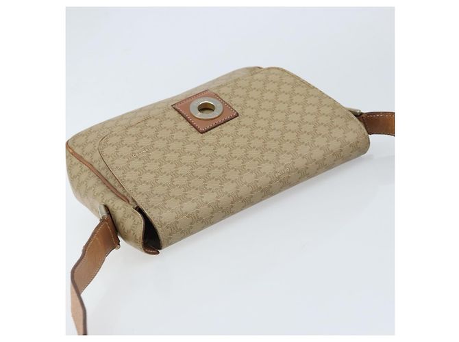Céline Borsa a Spalla in Tela Macadam CELINE PVC Beige Oro Auth ARZ209 D'oro - vista 6