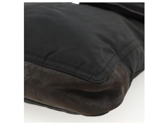 Borsa a Spalla PRADA in Nylon Pelle Nera Argento Autentica 172902 Nero - vista 10