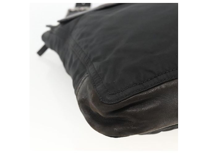 Borsa a Spalla PRADA in Nylon Pelle Nera Argento Autentica 172902 Nero - vista 11
