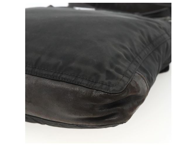 Borsa a Spalla PRADA in Nylon Pelle Nera Argento Autentica 172902 Nero - vista 12