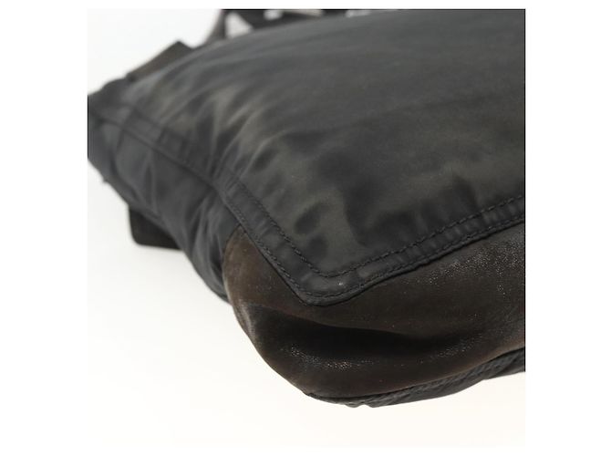 Borsa a Spalla PRADA in Nylon Pelle Nera Argento Autentica 172902 Nero - vista 13