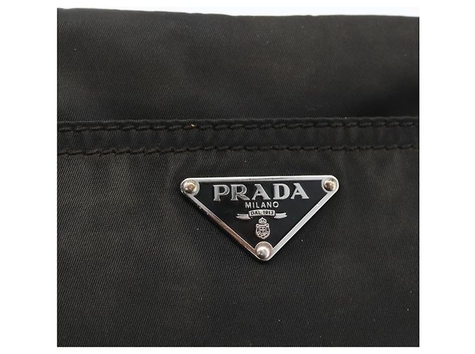 Borsa a Spalla PRADA in Nylon Pelle Nera Argento Autentica 172902 Nero - vista 14